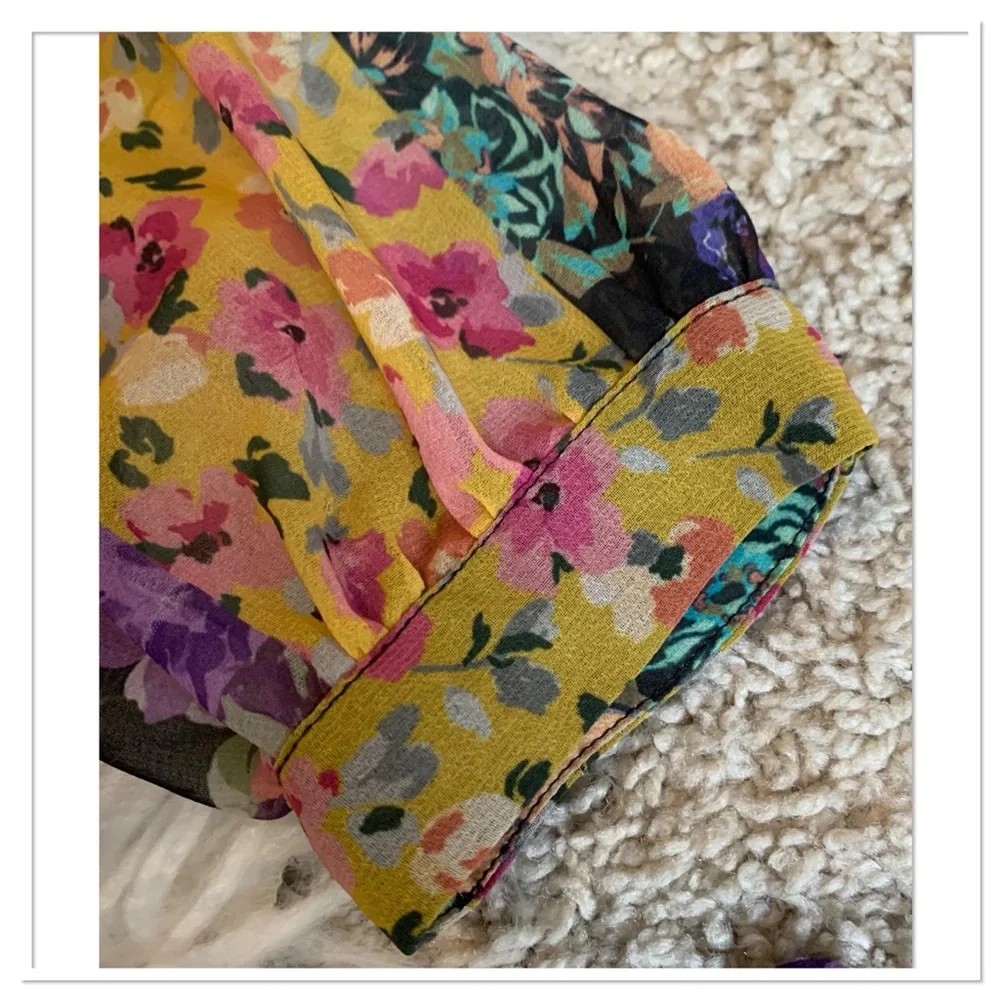 Zara Amelie Patchwork Floral Dress Multicolor Size Large